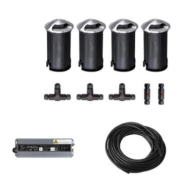 4x LED tuinpad spot - 12V - 2 kanten - 41mm - complete set, Ophalen of Verzenden, Nieuw