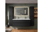 Veiling - Badkamer meubel Set 120 cm met kolomkasten mat zwa, Nieuw