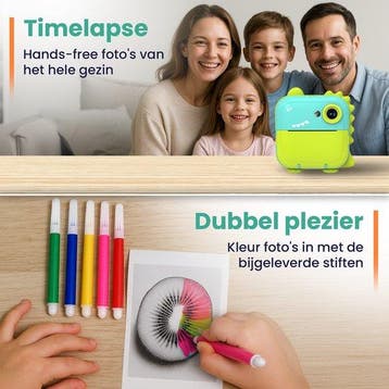 2dekans | ODESSEY Kindercamera met Printer - Full HD -, Ophalen of Verzenden, Zo goed als nieuw