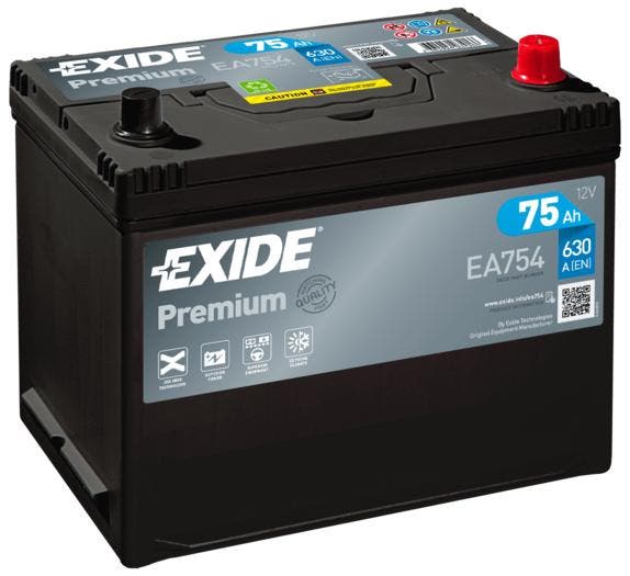 Exide Premium accu | EA754 | 12V 75Ah, Auto-onderdelen, Accu's en Toebehoren, Ophalen of Verzenden