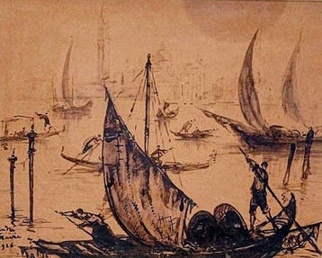 André Marie (1898-1984) - Scène de Venice, Antiek en Kunst
