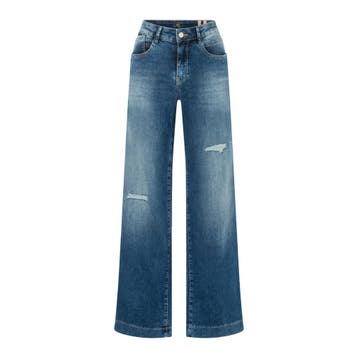 MAC • blauwe Rich Palazzo destroy jeans • 36, MAC, Verzenden, Nieuw, Blauw