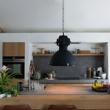 Qazqa Smart industriële hanglamp, Ø53cm, zwart, Ophalen of Verzenden, Nieuw in verpakking, Verlichting