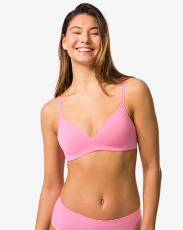 HEMA Voorgevormde bh zonder beugel micro roze, Verzenden, Roze
