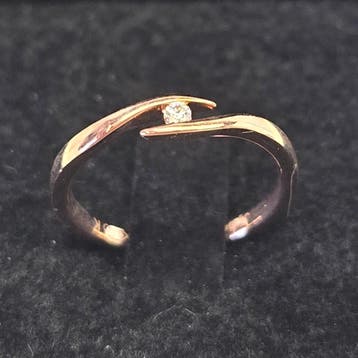 Verlovingsring Twist 14Krt Roségoud Met Diamant 0,03ct G/SI, Ophalen of Verzenden, Nieuw