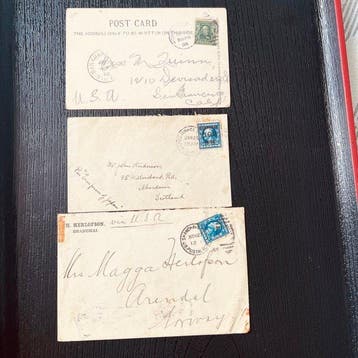 Verenigde Staten 1906/1921 - Drie poststukken van de, Gestempeld