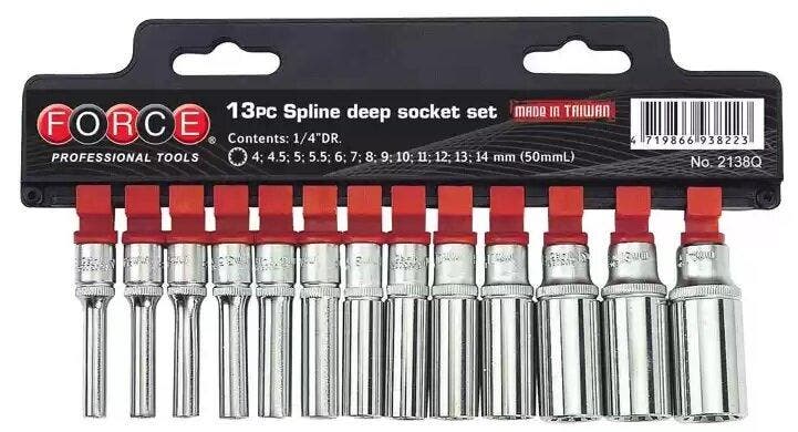 1/4 Spline deep socket set 13pc, Auto diversen, Autogereedschap, Verzenden