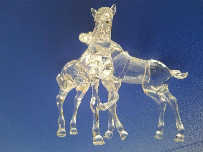 Swarovski - Beeldje - Twee veulens van Swarovski - Kristal, Antiek en Kunst, Curiosa en Brocante