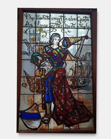 Geïnspireerd door de antieke stijl Glas-in-loodraam - Crul