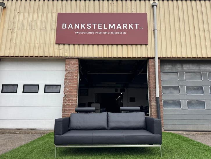 FSM Easy  bank design bankstel zwart leer 2,5 zetel De Sede, Huis en Inrichting, Banken | Bankstellen, Rechte bank, Zo goed als nieuw