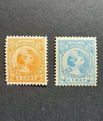 Nederland 1891 - Prinses Wilhelmina 3 cent en 5 cent - NVPH, Gestempeld