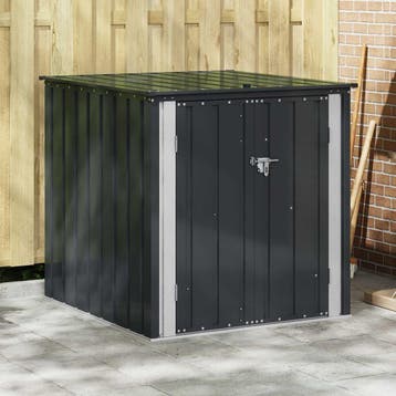 vidaXL Tuinopslagdoos Zwart 101,5 x 107 x 100 cm Staal, Verzenden, Nieuw