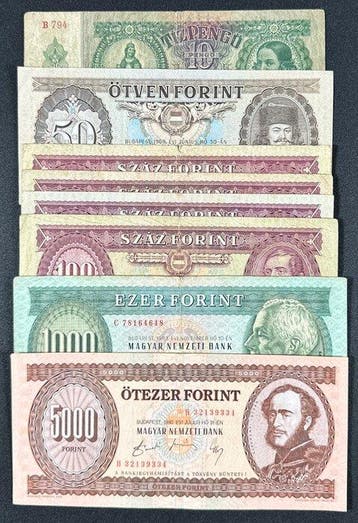 Hongarije. - 8 Banknotes - various dates (Zonder