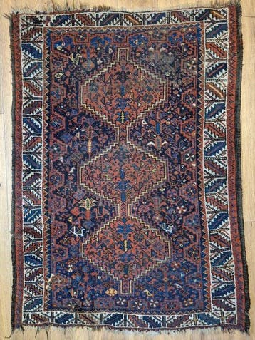 Oud-Kaukasisch Kazak tapijt met geometrisch ruitpatroon -, Nieuw