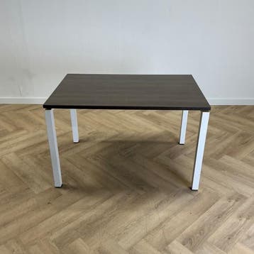 kantinetafel 120x80 cm, bruin eiken - wit, Ophalen of Verzenden, Gebruikt, Bureau