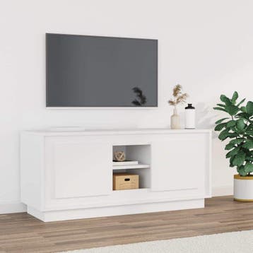 vidaXL Tv-meubel 102x35x45 cm bewerkt hout wit, Huis en Inrichting, Minder dan 50 cm, Verzenden, Nieuw, Minder dan 100 cm