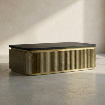 *WOONWINKEL* Salontafel Gouden Ribbels Rechthoekig, Verzenden, Nieuw