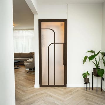 Stalen Binnendeur - Brons - 4 Vlaks rond - Kathedraalglas, Doe-het-zelf en Verbouw, Minder dan 80 cm, Binnendeur, Nieuw, Metaal