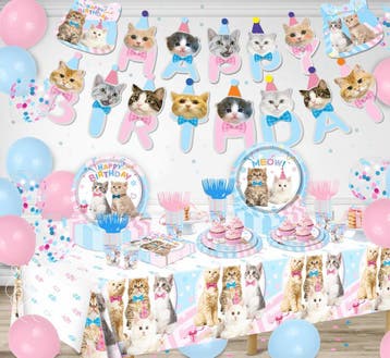 Fancy Cat roze goud wit 26-delig ballon pakket, Dieren en Toebehoren, Verzenden, Nieuw