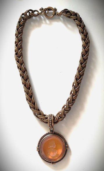 Ketting met hanger Brons - Pari bronzen camée halsketting