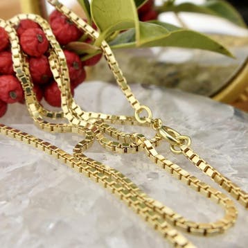 Lange gouden Venetiaanse schakelketting, Ophalen of Verzenden, Gebruikt, Goud, Goud
