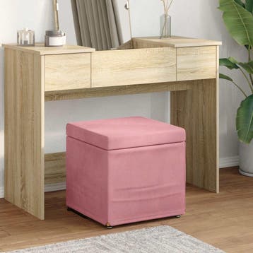 vidaXL Kruk Roze 41 x 41 x 40 cm Velvet en Gefabriceerd Hout, Verzenden, Nieuw
