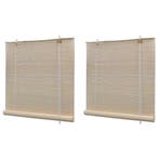 vidaXL Rolgordijnen 2 st 120x160 cm bamboe natuurlijk, Huis en Inrichting, Stoffering | Gordijnen en Lamellen, Verzenden, Nieuw