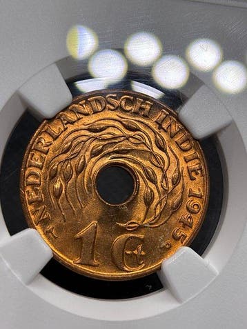 Nederlands-Indië. 1 Cent 1945 P NGC MS64RB (Zonder, Postzegels en Munten, Munten | Nederland