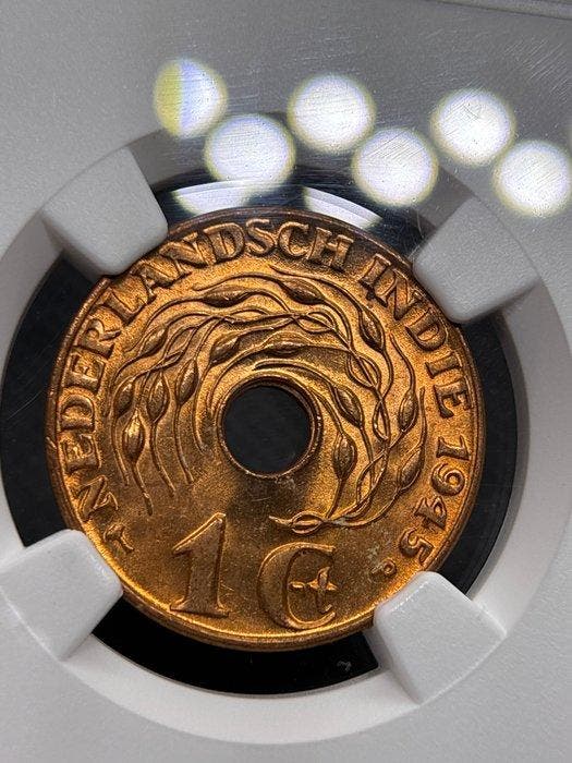 Nederlands-Indië. 1 Cent 1945 P NGC MS64RB (Zonder, Postzegels en Munten, Munten | Nederland