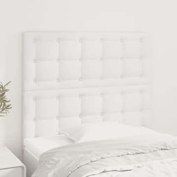 vidaXL Hoofdbord wit 100x5x118/128 cm kunstleer, Verzenden, Nieuw, Wit, Overige materialen