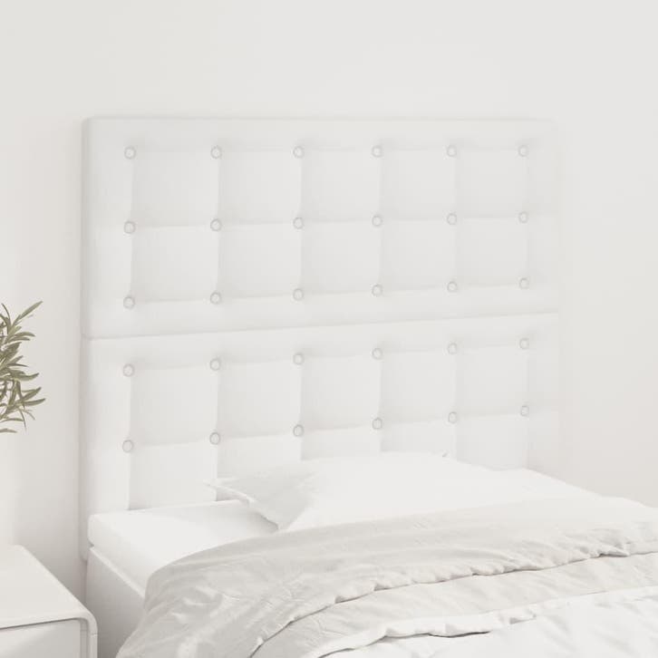 vidaXL Hoofdbord wit 100x5x118/128 cm kunstleer, Huis en Inrichting, Slaapkamer | Bedden, Wit, Nieuw, Overige materialen, Verzenden