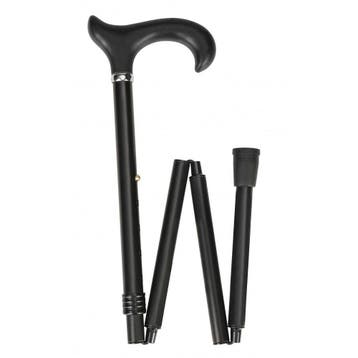 Luxe opvouwbare wandelstok met soft Derby handvat - zwart, Diversen, Loopkrukken, Ophalen of Verzenden, Nieuw