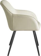 2dekans | tectake® - Stoel Marilyn stof creme /zwart, Ophalen of Verzenden, Zo goed als nieuw