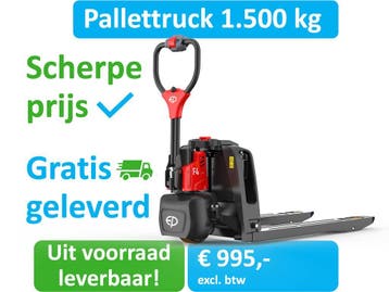 Elektrische palletwagen | 1500 kg | Li-ion | compact | EP, Verzenden, 1000 tot 2000 kg, EP Equipment, Handmatig