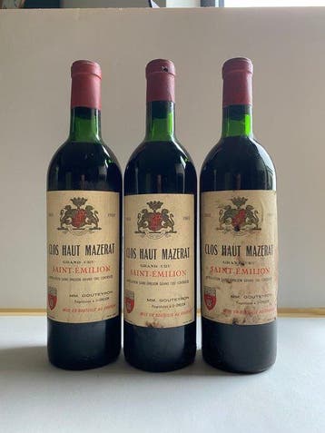 1969 Clos Haut Mazerat - Saint-Émilion Grand Cru - 3 Flessen, Nieuw