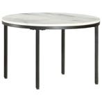 vidaXL Salontafel Ø65 cm echt massief marmer wit en zwart, Huis en Inrichting, Tafels | Salontafels, Verzenden, Nieuw, 50 tot 100 cm