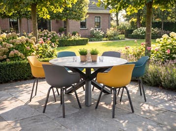 Firenze-Bristol Tuinset 6 Personen - Keramisch blad / 2X Ant, Verzenden, Nieuw