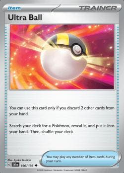 Ultra Ball 196/198 reverse holo Scarlet en Violet, Ophalen of Verzenden, Nieuw, Losse kaart, Foil
