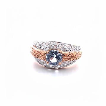 Zonder minimumprijs - Ring - 9 kt. Roségoud, Zilver Spinel -, Nieuw