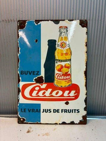 Cidou Jus d’Orange – Vruchtensap – Emaille Reclamebord -