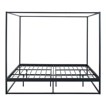 [en.casa] Hemelbed Kristianstad met bedbodem 180x200 cm zwar, Verzenden, Nieuw