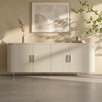 *WOONWINKEL* Tower Living Corbetta Beige Dressoir Met Ribbel, Verzenden, Nieuw