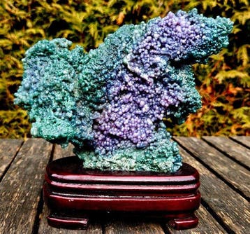 Chalcedoon botryoïdaal Bothryodaal Kristal - Hoogte: 135 mm, Verzamelen, Mineralen en Fossielen