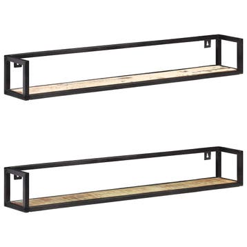 vidaXL Wandschappen 2 st 120 cm massief gerecycled hout, Huis en Inrichting, Woonaccessoires | Wandplanken en Boekenplanken, Verzenden