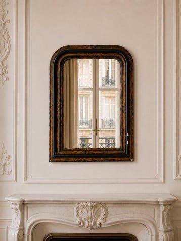 Spiegel - Hout - Louis Philippe XIXe, Antiek en Kunst, Antiek | Overige Antiek