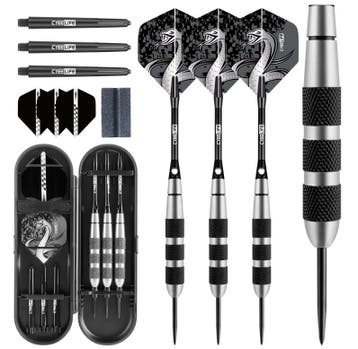 Stalen Dartpijlen 26g Set van 3 met Shafts en Doos, Verzenden, Nieuw