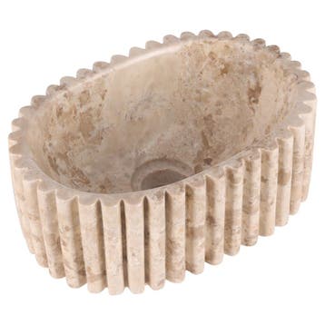 Waskom Differnz Ribba 30x20x12cm Marmer Beige, Ophalen of Verzenden, Nieuw, Chroom, Overige typen