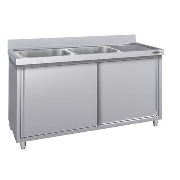 GGM Gastro | Spoelkast ECO - RVS - 2000x600mm - met 2 |, Verzenden, Nieuw in verpakking, RVS Meubilair