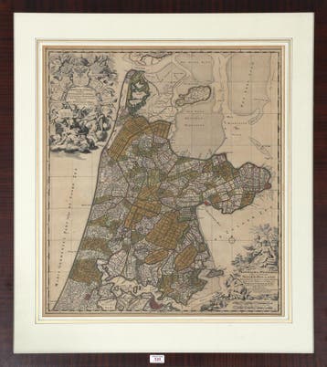 Kaart van Noord-Holland, door: Nicolaas Visscher, 17e eeuw, Nieuw