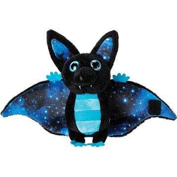 Vleermuis knuffel - pluche - blauw/zwart - 17 cm - glow in, Verzenden, Nieuw
